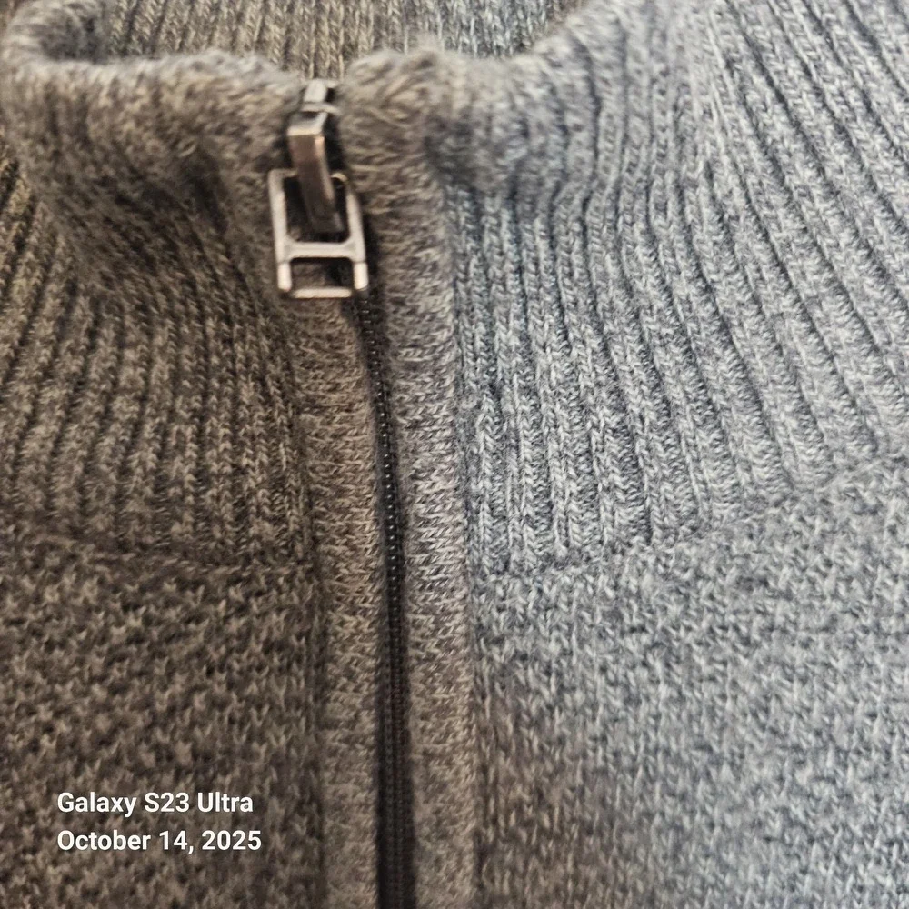 Dockers 1/4 Zip Knit Sweater Mens Size 2XL XXL Gray Red‎ Black Colorblock